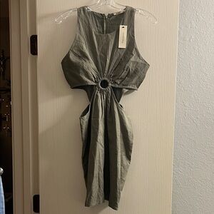 Francesca's Collections Olive Backless Ring-Cut Dress